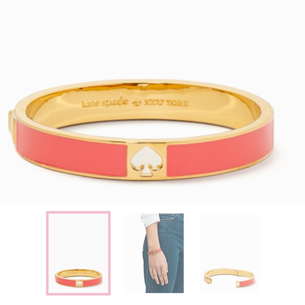 KATE SPADE CORAL HINGE BANGLE BRACELET - Picture 6 of 7